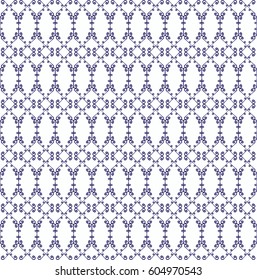 Ornamental seamless pattern. Blue and white colors. Endless template for wallpaper, textile, wrapping, print, interior, floor, fabric. Abstract texture. Traditional ethnic ornament for  design.  