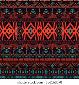 Ornamental seamless pattern. Dark ethnic backdrop. Mexican, american, indian style. sweden, norway.