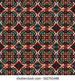 Ornamental seamless pattern. Dark ethnic backdrop. Mexican, american, indian style.