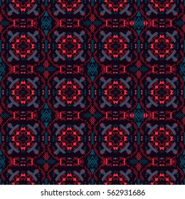 Ornamental seamless pattern. Dark ethnic backdrop. Mexican, american, indian style.
