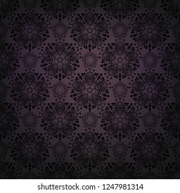 Ornamental seamless pattern. Dark gothic style background