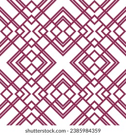 Ornamental seamless pattern with elements of geometric shapes, template for fabric fabric and wallpaper for girl. Mosaic of pink lines with national trend.
