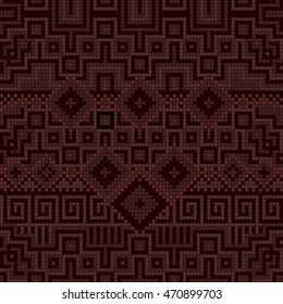 Ornamental seamless pattern. Ethnic ornament. Fabric pattern with brown shade.