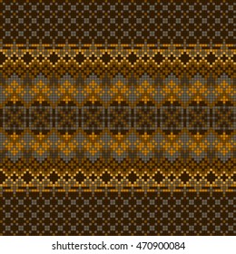 Ornamental seamless pattern. Ethnic ornament. Fabric pattern with gold shade.