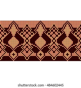 Ornamental seamless pattern. Ethnic ornament. Fabric pattern with a brown shade.