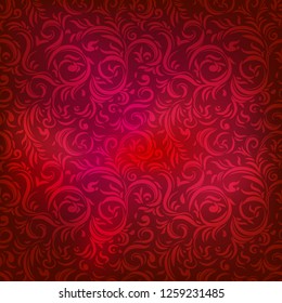 Ornamental seamless pattern. Festive red style. Bright holiday background