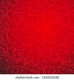 Ornamental seamless pattern. Festive red style. Bright holiday background