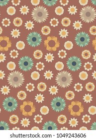 Ornamental seamless pattern with flowers. Cute print in scandinavian style.The image is made in the style of spring things. Abstract background. Ornamental, traditional, simple.
