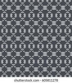 Ornamental seamless pattern. Gray and white colors. Endless template for wallpaper, textile, wrapping, print, interior, floor, fabric. Abstract texture. Traditional ethnic ornament for  design.  