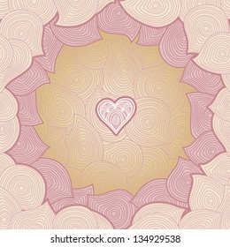 Ornamental seamless pattern with heart.