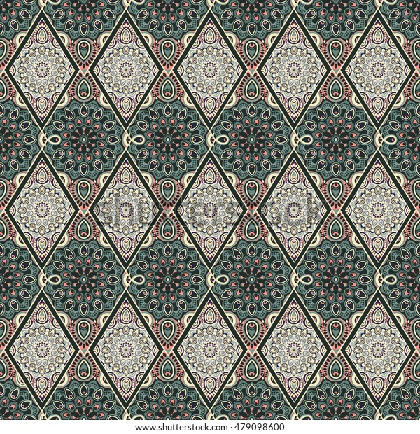 Ornamental Seamless Pattern Illustrated India East Stock Vector ...