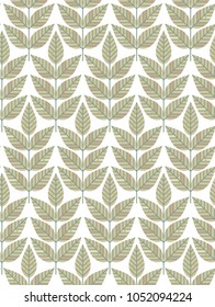 Ornamental seamless pattern with leaf and flowers. Cute print in scandinavian style.The image is made in the style of spring things. Abstract background. Ornamental, traditional, simple.