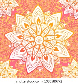 Ornamental seamless pattern with mandala. Vintage, paisley elements. Ornament. Traditional, Ethnic, Turkish, Indian motifs. Great for fabric and textile, wallpaper, packaging or any desired idea