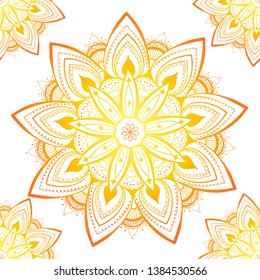 Ornamental seamless pattern with mandala. Vintage, paisley elements. Ornament. Traditional, Ethnic, Turkish, Indian motifs. Great for fabric and textile, wallpaper, packaging or any desired idea