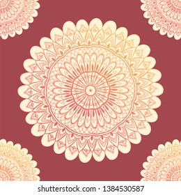 Ornamental seamless pattern with mandala. Vintage, paisley elements. Ornament. Traditional, Ethnic, Turkish, Indian motifs. Great for fabric and textile, wallpaper, packaging or any desired idea