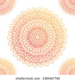 Ornamental seamless pattern with mandala. Vintage, paisley elements. Ornament. Traditional, Ethnic, Turkish, Indian motifs. Great for fabric and textile, wallpaper, packaging or any desired idea
