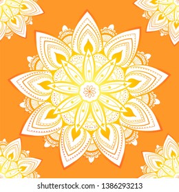 Ornamental seamless pattern with mandala. Vintage, paisley elements. Ornament. Traditional, Ethnic, Turkish, Indian motifs. Great for fabric and textile, wallpaper, packaging or any desired idea