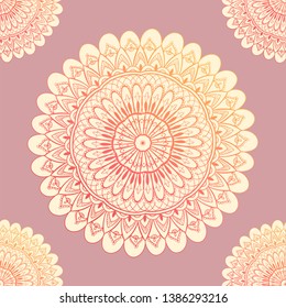 Ornamental seamless pattern with mandala. Vintage, paisley elements. Ornament. Traditional, Ethnic, Turkish, Indian motifs. Great for fabric and textile, wallpaper, packaging or any desired idea
