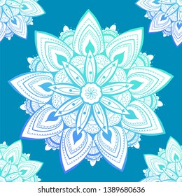 Ornamental seamless pattern with mandala. Vintage, paisley elements. Ornament. Traditional, Ethnic, Turkish, Indian motifs. Great for fabric and textile, wallpaper, packaging or any desired idea
