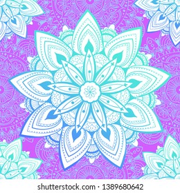 Ornamental seamless pattern with mandala. Vintage, paisley elements. Ornament. Traditional, Ethnic, Turkish, Indian motifs. Great for fabric and textile, wallpaper, packaging or any desired idea