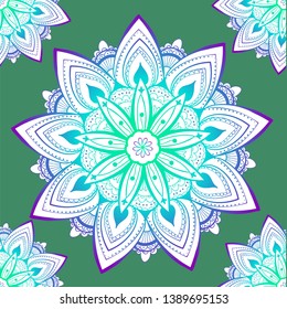 Ornamental seamless pattern with mandala. Vintage, paisley elements. Ornament. Traditional, Ethnic, Turkish, Indian motifs. Great for fabric and textile, wallpaper, packaging or any desired idea