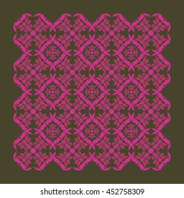 Ornamental seamless pattern. Mixed textures in one symmetrical design.