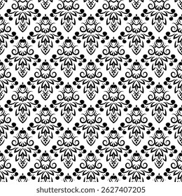ornamental seamless pattern on black and white colour