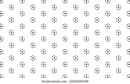 Ornamental seamless pattern in oriental style with minimalist floral line art, small geometric diamond shapes, and subtle abstract vector symmetry