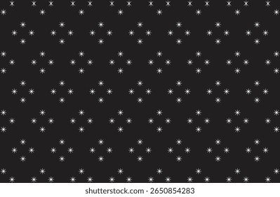 Ornamental seamless pattern in oriental style with minimalist floral line art, small geometric diamond shapes, and subtle abstract vector symmetry