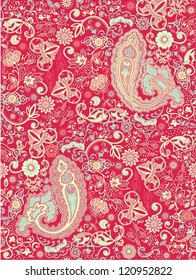 Ornamental seamless pattern for paisley. Vector illustration.