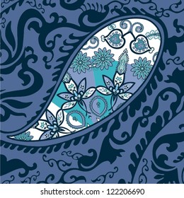 Ornamental seamless pattern for paisley. Vector illustration.