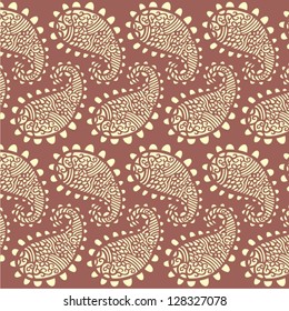 Ornamental seamless pattern for paisley. Vector illustration.