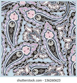 Ornamental seamless pattern for paisley. Vector illustration.
