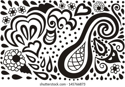 Ornamental seamless pattern for paisley. Vector illustration.