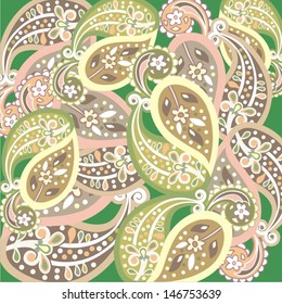 Ornamental seamless pattern for paisley. Vector illustration.