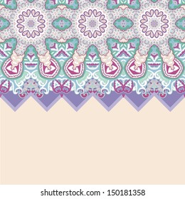 Ornamental seamless pattern for paisley. Vector illustration.