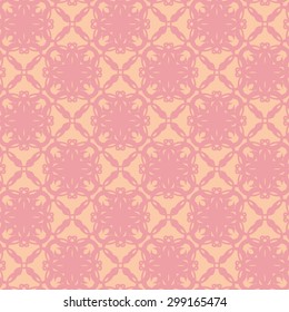 Ornamental seamless pattern in pink color. Abstract background