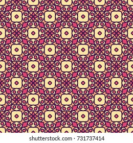 Ornamental seamless pattern. Repeating color geometric background. Perfect for printing on fabric or paper.