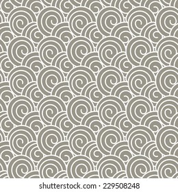 Ornamental seamless pattern with scrolls. Vector abstract background 