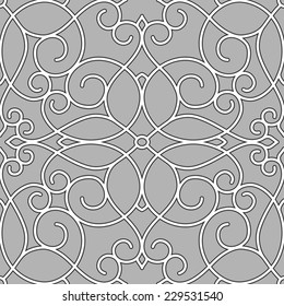 Ornamental seamless pattern with scrolls. Vector abstract background 