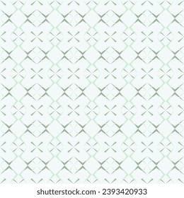Ornamental seamless pattern in sea green color with elements of geometric shapes, template for fabric and wallpaper. Mosaic of green lines with national trend.