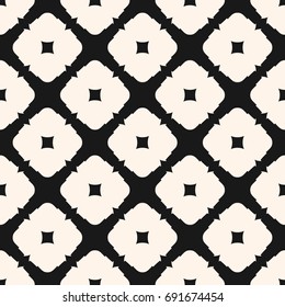 Ornamental seamless pattern. Stylish vector geometric texture, monochrome ornament. Square shapes, diagonal grid. Abstract background in oriental style. Design for prints, fabric, textile, furniture