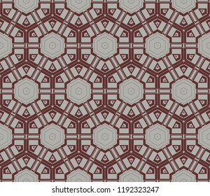 Ornamental seamless pattern. Vector abstract background. Vector monochrome seamless pattern. Abstract seamless geometries pattern. Design for decor, prints, textile, furniture, cloth, digital