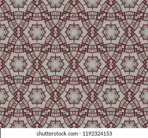 Ornamental seamless pattern. Vector abstract background. Vector monochrome seamless pattern. Abstract seamless geometries pattern. Design for decor, prints, textile, furniture, cloth, digital