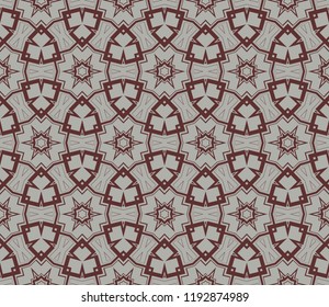 Ornamental seamless pattern. Vector abstract background. Vector monochrome seamless pattern. Abstract seamless geometries pattern. Design for decor, prints, textile, furniture, cloth, digital