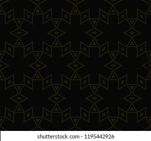 Ornamental seamless pattern. Vector abstract background. Vector monochrome seamless pattern. Abstract seamless geometries pattern. Design for decor, prints, textile, furniture, cloth, digital