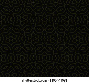 Ornamental seamless pattern. Vector abstract background. Vector monochrome seamless pattern. Abstract seamless geometries pattern. Design for decor, prints, textile, furniture, cloth, digital