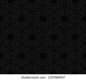 Ornamental seamless pattern. Vector abstract background. Vector monochrome seamless pattern. Abstract seamless geometries pattern. Design for decor, prints, textile, furniture, cloth, digital