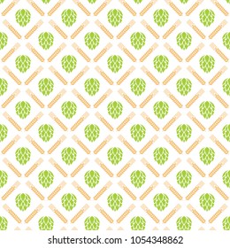 Ornamental Seamless Pattern. Vector Ornament With Beers Motifs. Abstract background.