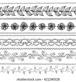 Ornamental seamless pattern. Vintage boho style background. Ethnic patterned vector illustration. African, indian, totem tribal design. Sketch for coloring page, tattoo, poster, t-shirt